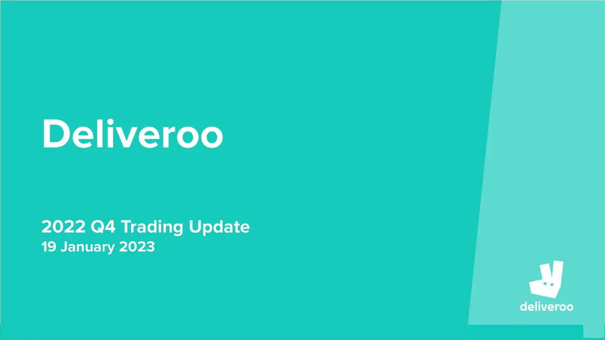Deliveroo | Results Presentation Deck | 15 slides · slide 1
