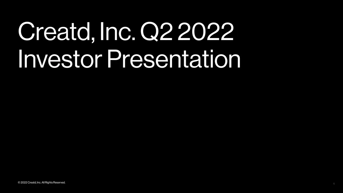 Creatd | Results Presentation Deck | 37 slides · slide 1