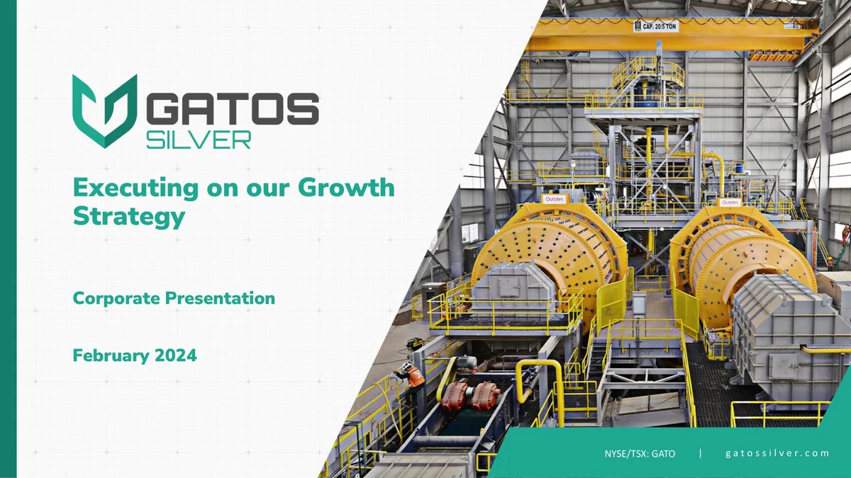 Gatos Silver | Investor Presentation Deck | 40 slides · slide 1