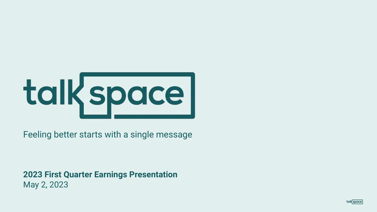 Talkspace | Results Presentation Deck | 11 slides · slide 1