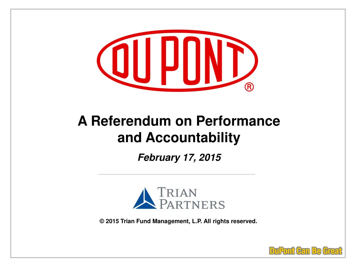Includes Trian Partners logo and DuPont logo.