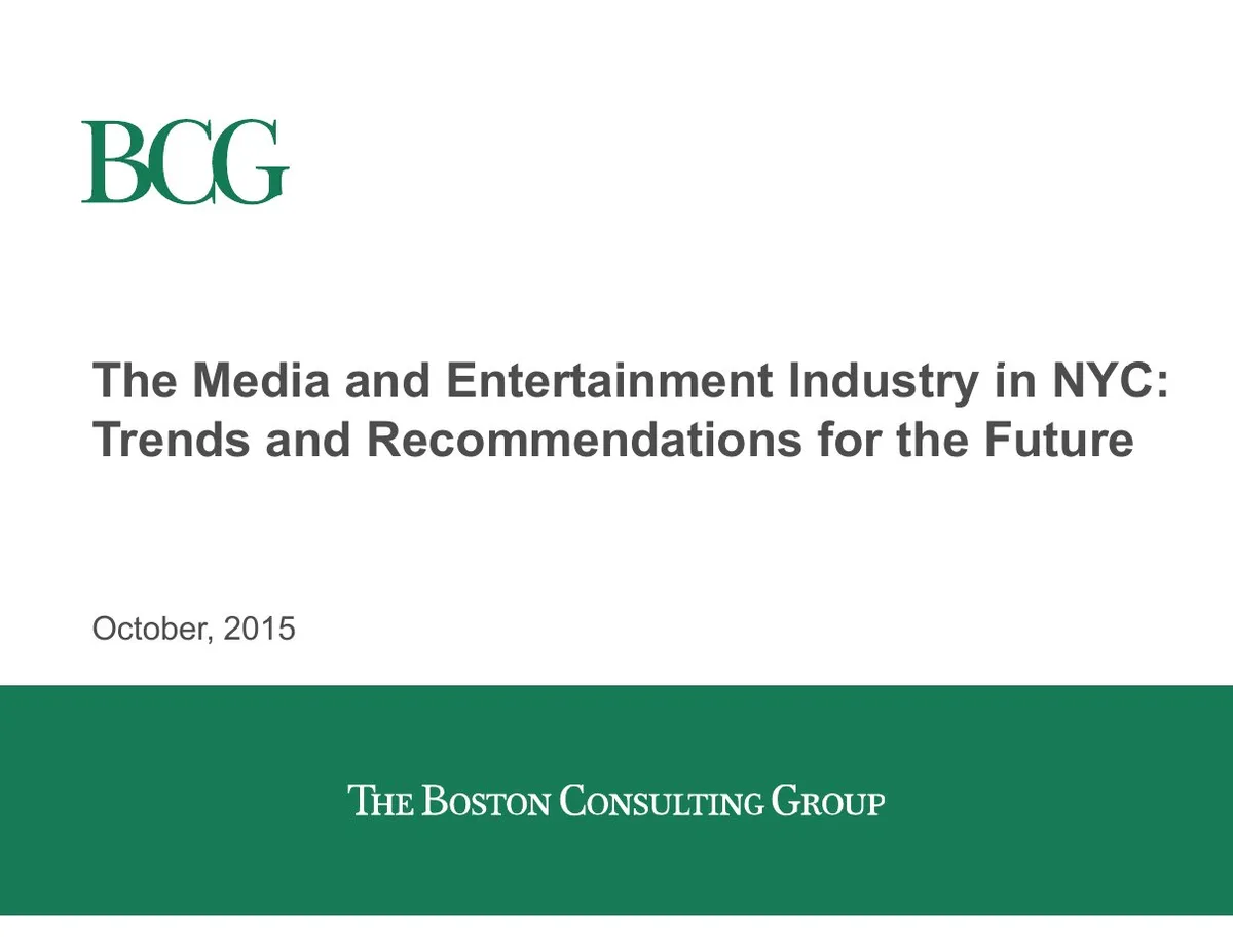 Media Entertainment Industry NYC · slide 1