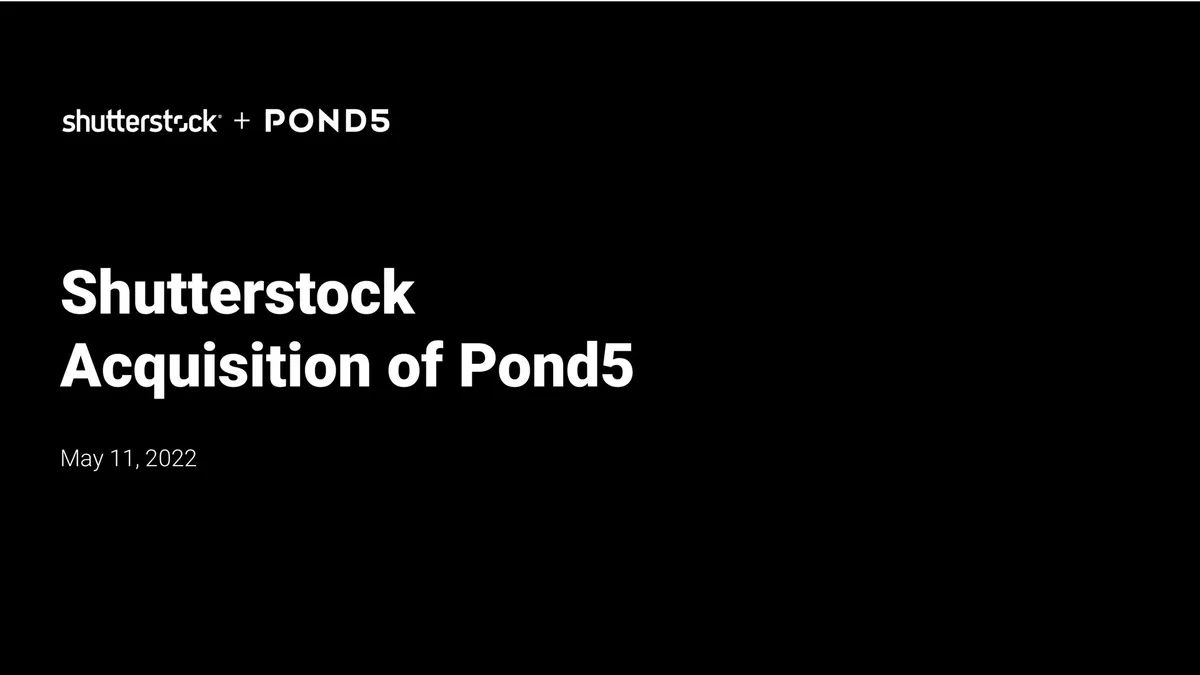 Shutterstock | Mergers and Acquisitions Presentation Deck | 10 slides · slide 1