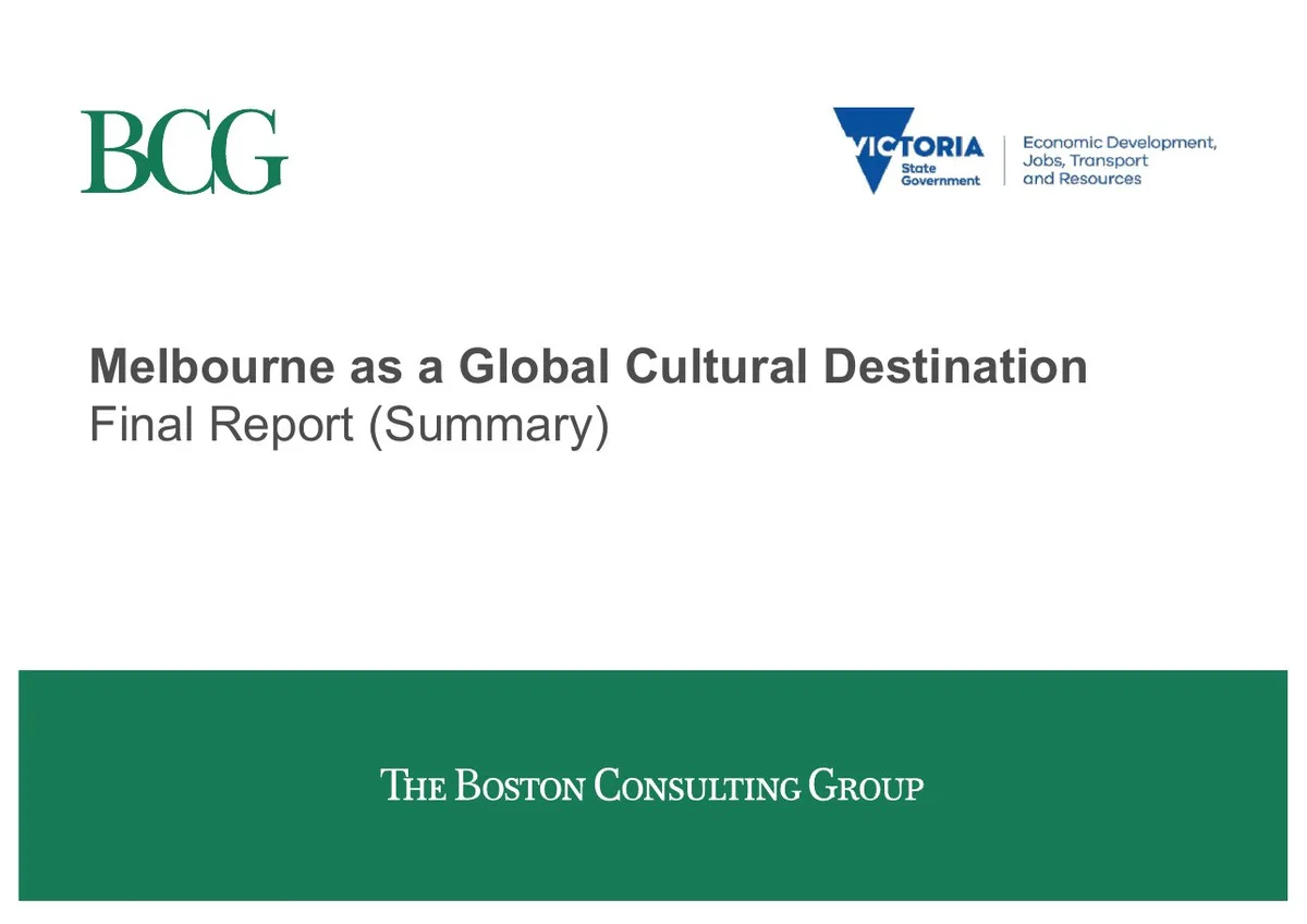 Melbourne as a Global Cultural Destination · slide 1