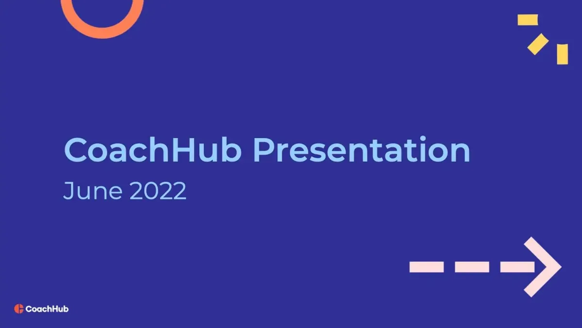 CoachHub raised $200 million from SoftBank with this pitch deck · slide 1
