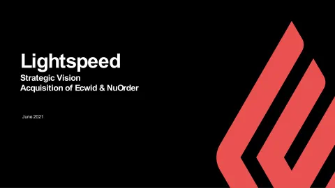 Lightspeed | Mergers and Acquisitions Presentation Deck | 16 slides