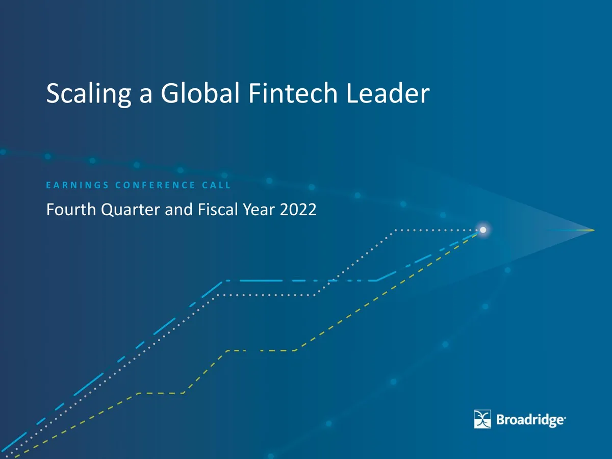Broadridge Financial Solutions | Results Presentation Deck | 33 slides · slide 1