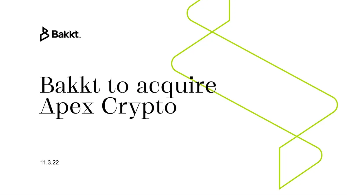 Bakkt | Mergers and Acquisitions Presentation Deck | 13 slides · slide 1