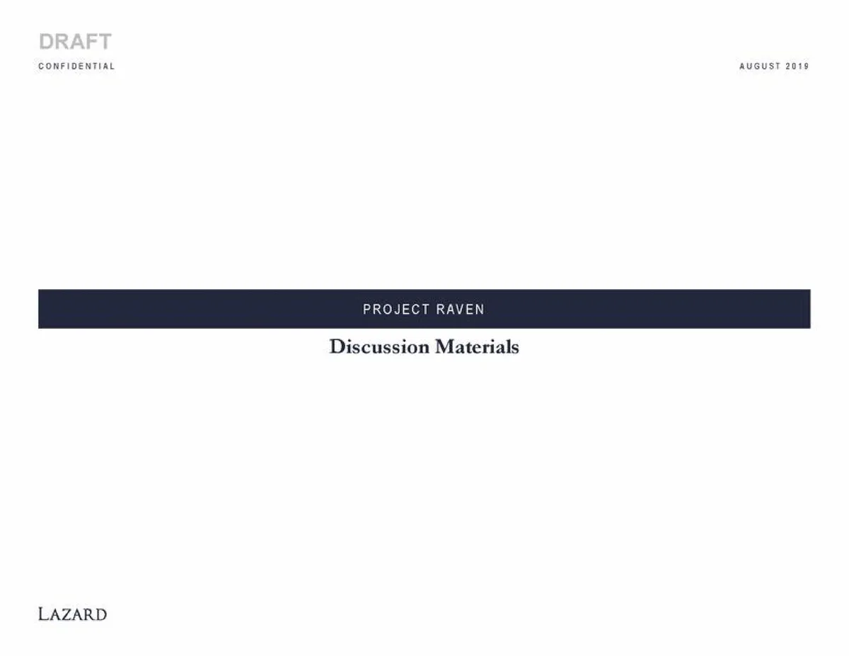 Lazard | Investment Banking Pitch Book | 7 slides · slide 1