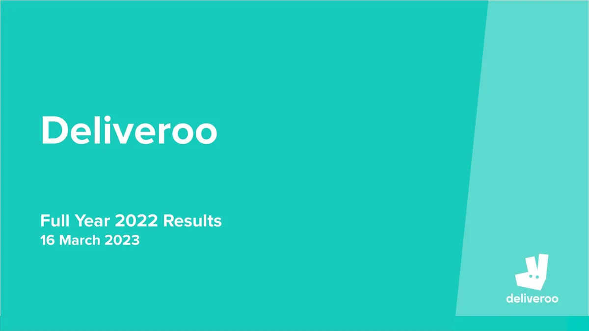 Deliveroo | Results Presentation Deck | 26 slides · slide 1