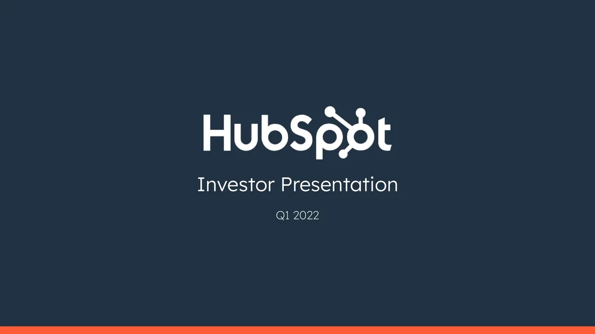 Hubspot | Results Presentation Deck | 28 slides · slide 1
