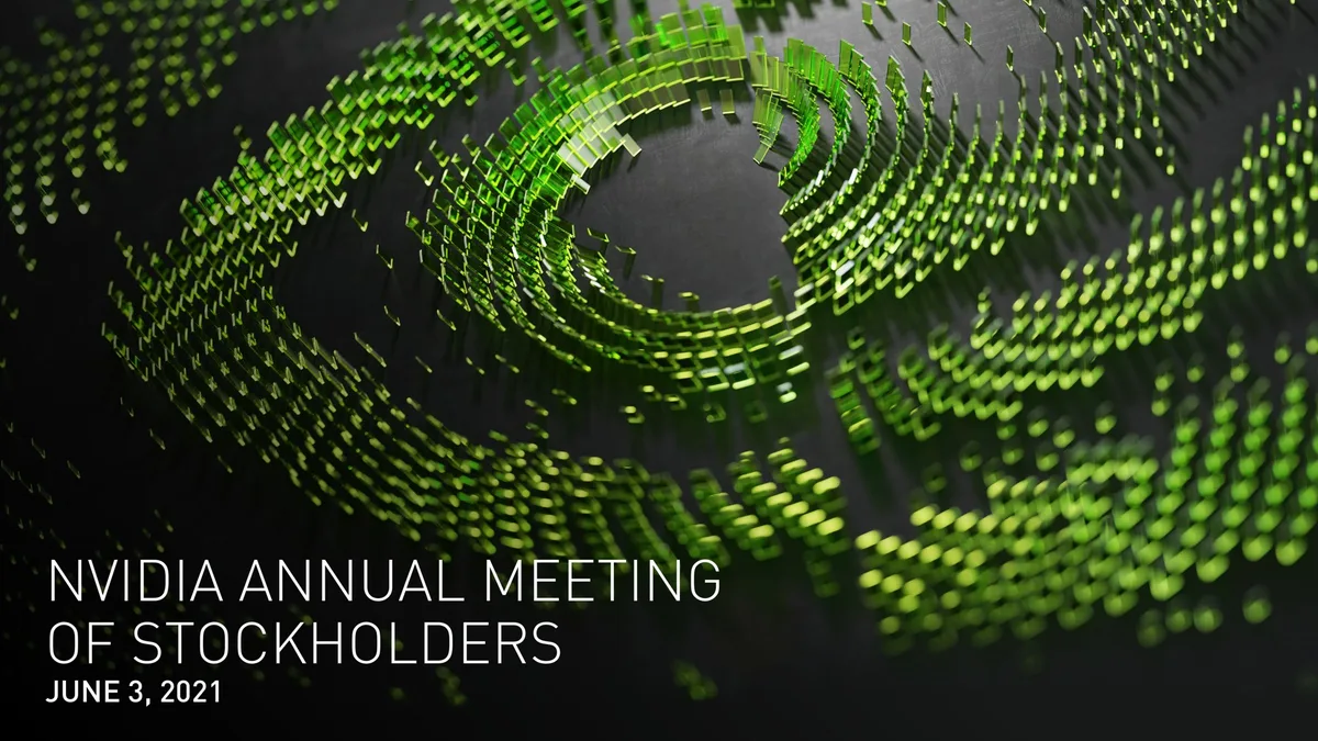 Features the NVIDIA logo stylized as a 3D abstract data visualization.