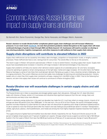 War in Ukraine: Initial view on Supply Chain Impact