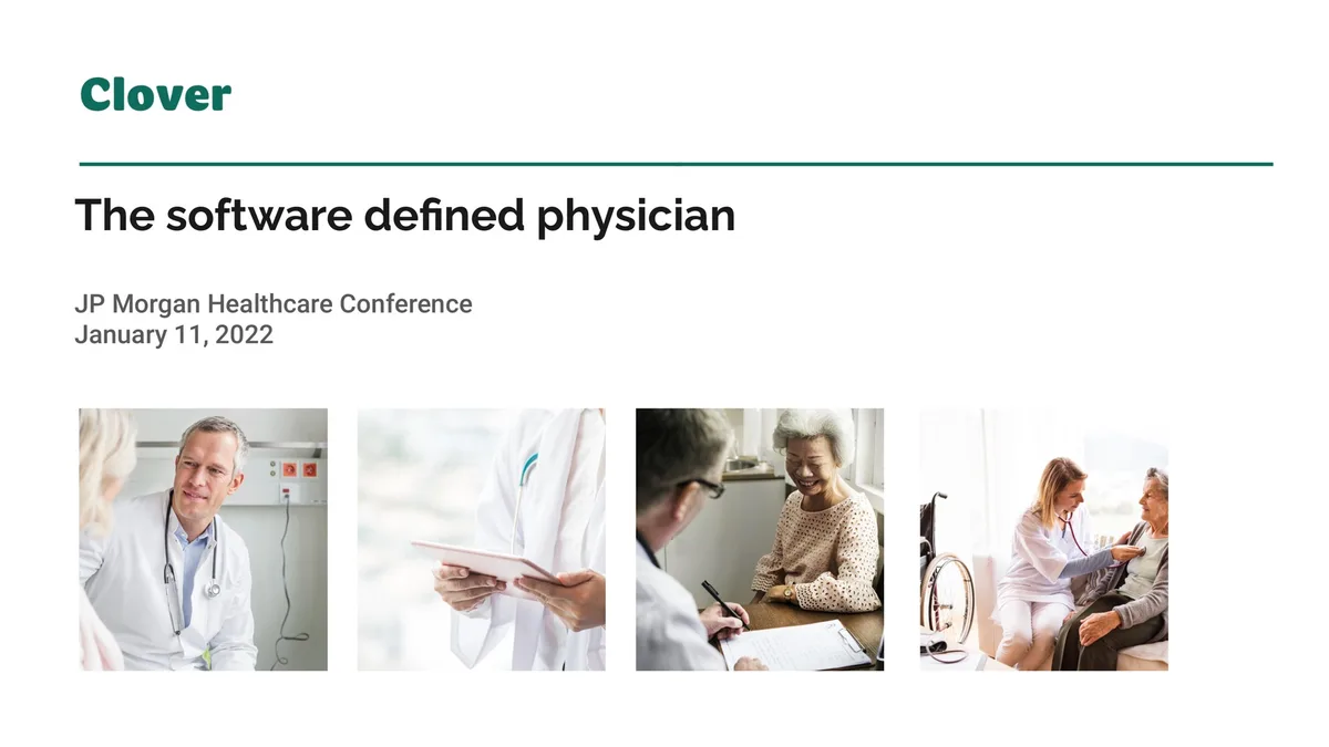 Clover Health | Investor Conference Presentation Deck | 19 slides · slide 1