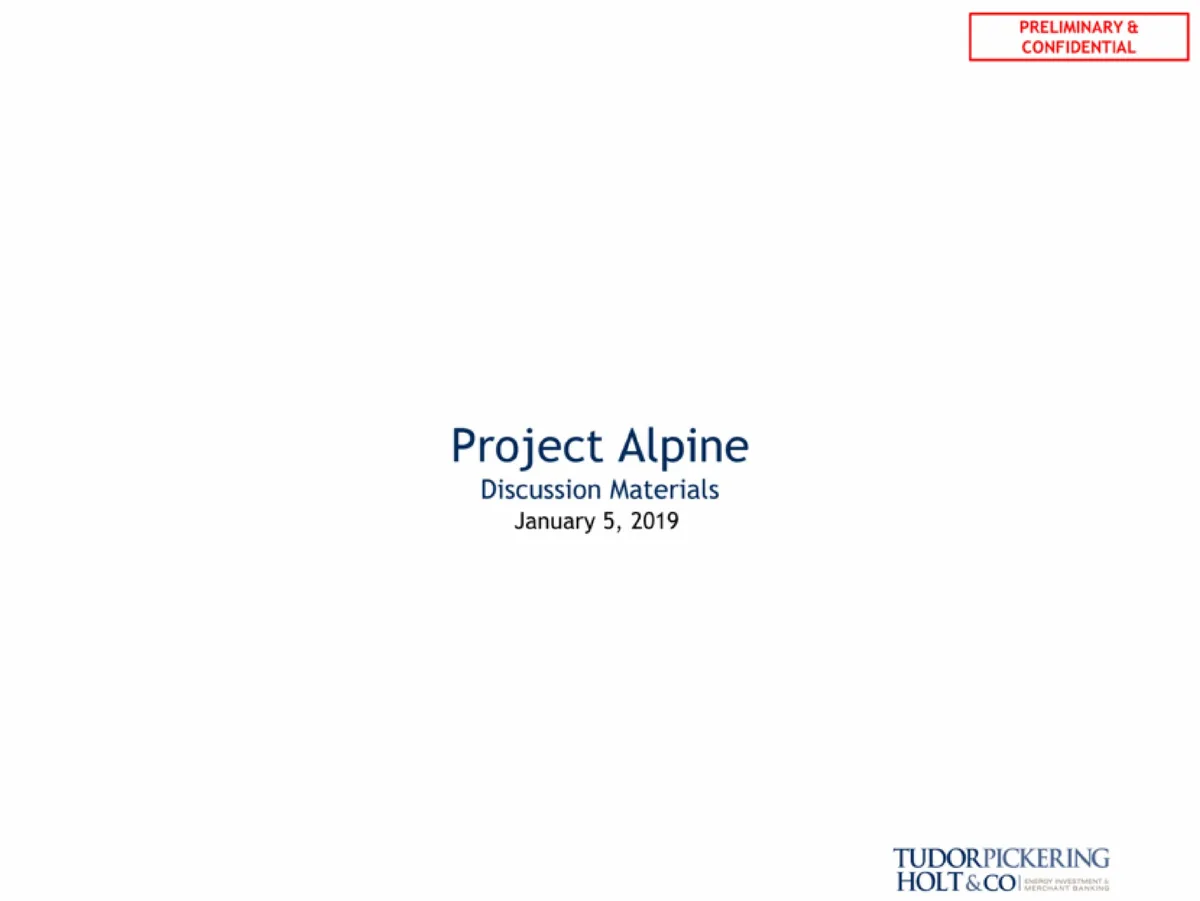 Tudor, Pickering, Holt &amp; Co | Investment Banking Pitch Book | 78 slides · slide 1