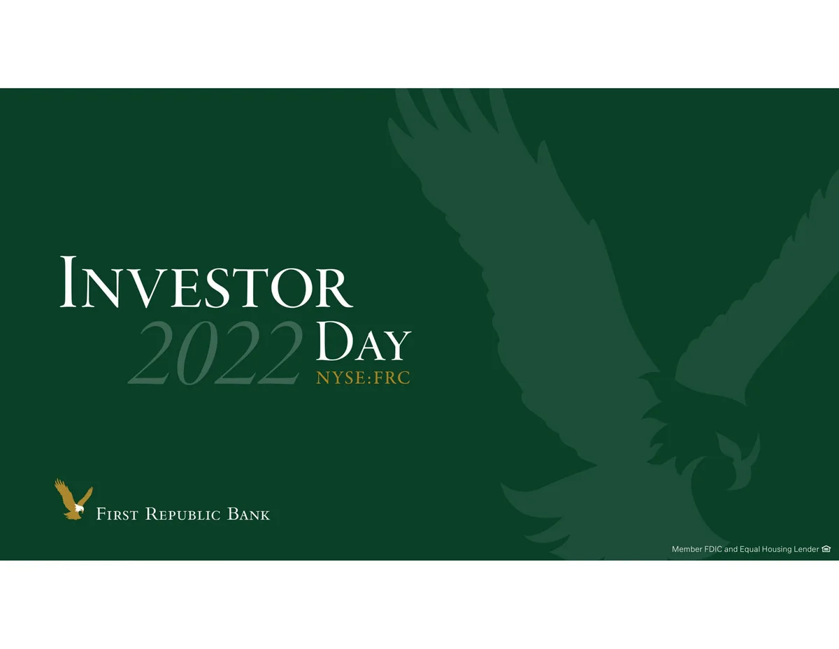 First Republic Bank | Investor Day Presentation Deck | 137 slides · slide 1
