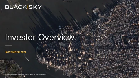 BlackSky | Investor Presentation Deck | 24 slides