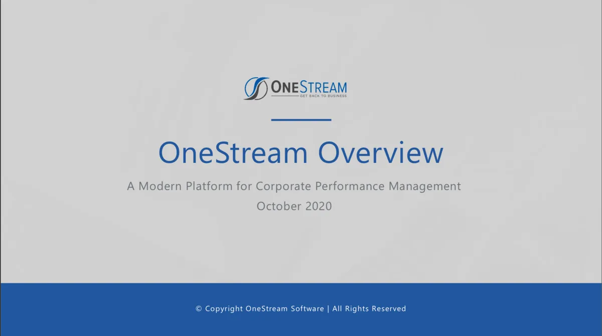 OneStream used this pitch deck to raise $500 million as it eyes an IPO · slide 1