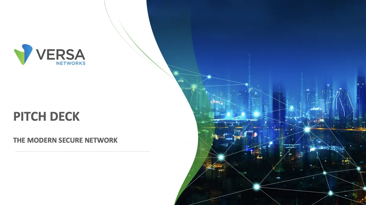 PITCH DECK: Versa Networks bags $84M in Series D backed by Sequoia · slide 1