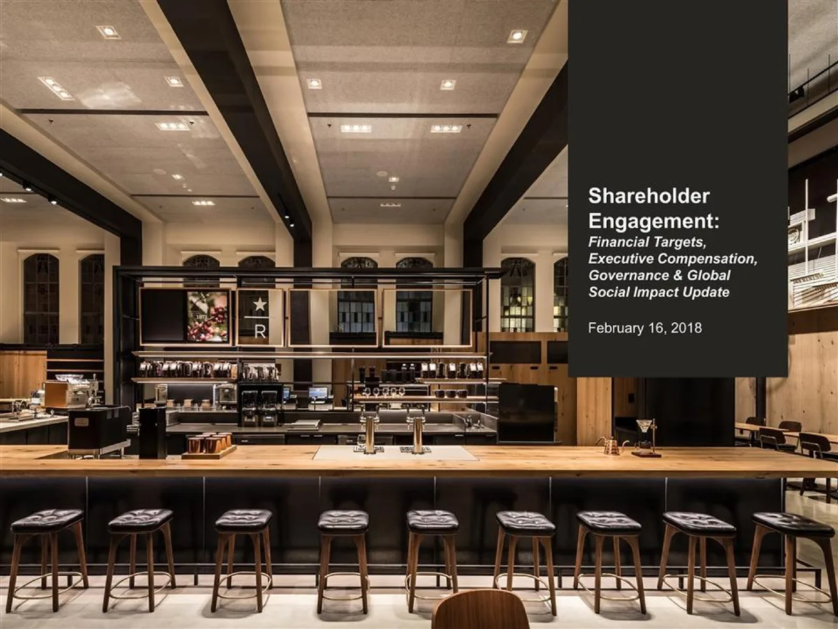 The slide features a high-quality photograph of a Starbucks Reserve Roastery interior.