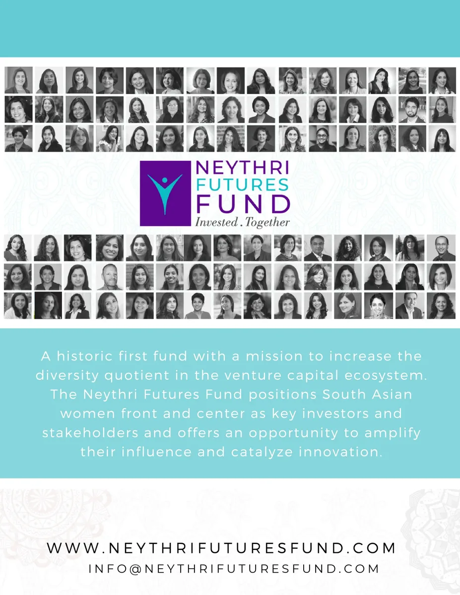 The slide features a large grid of headshots representing the fund's community.