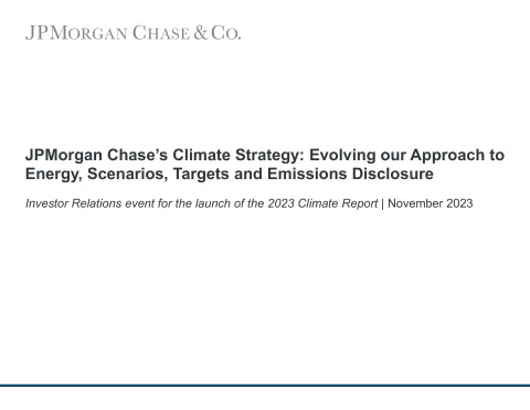 J.P.Morgan | ESG Presentation Deck | 16 slides