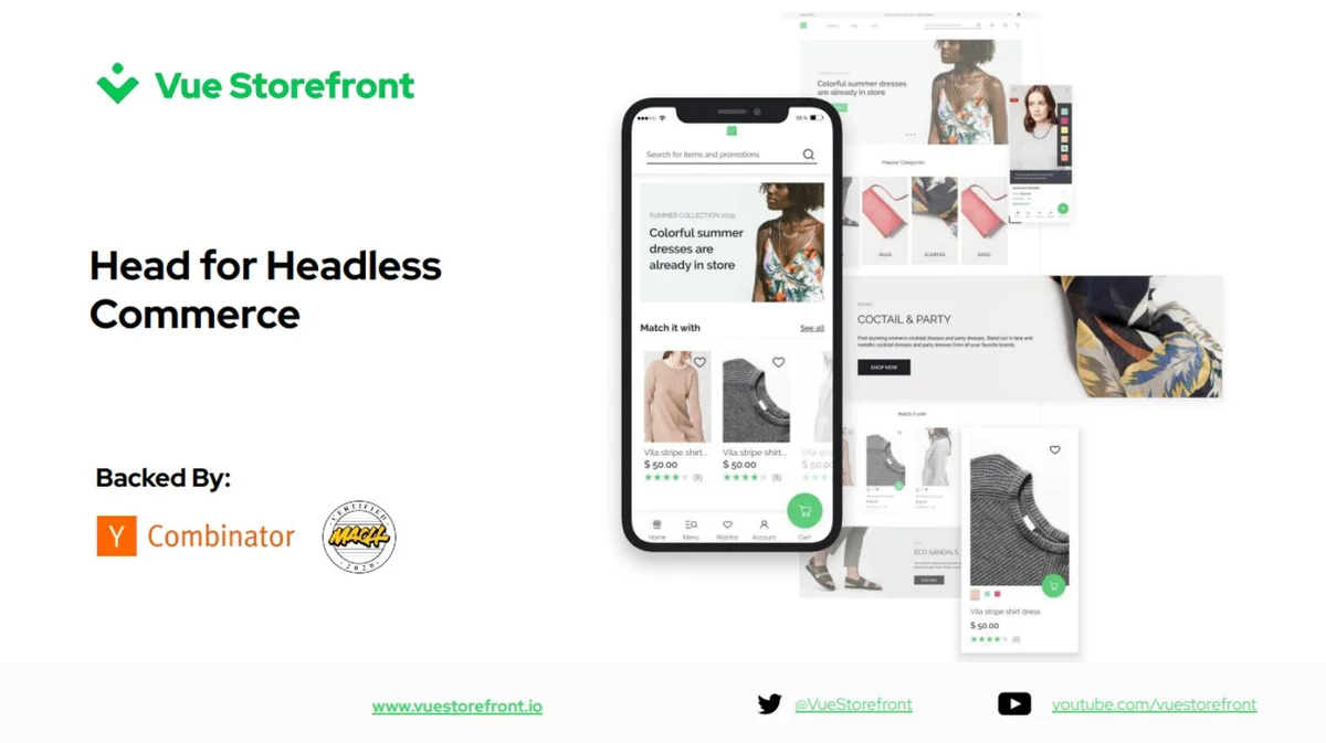 Includes branding, product screenshots, and investor/social proof.