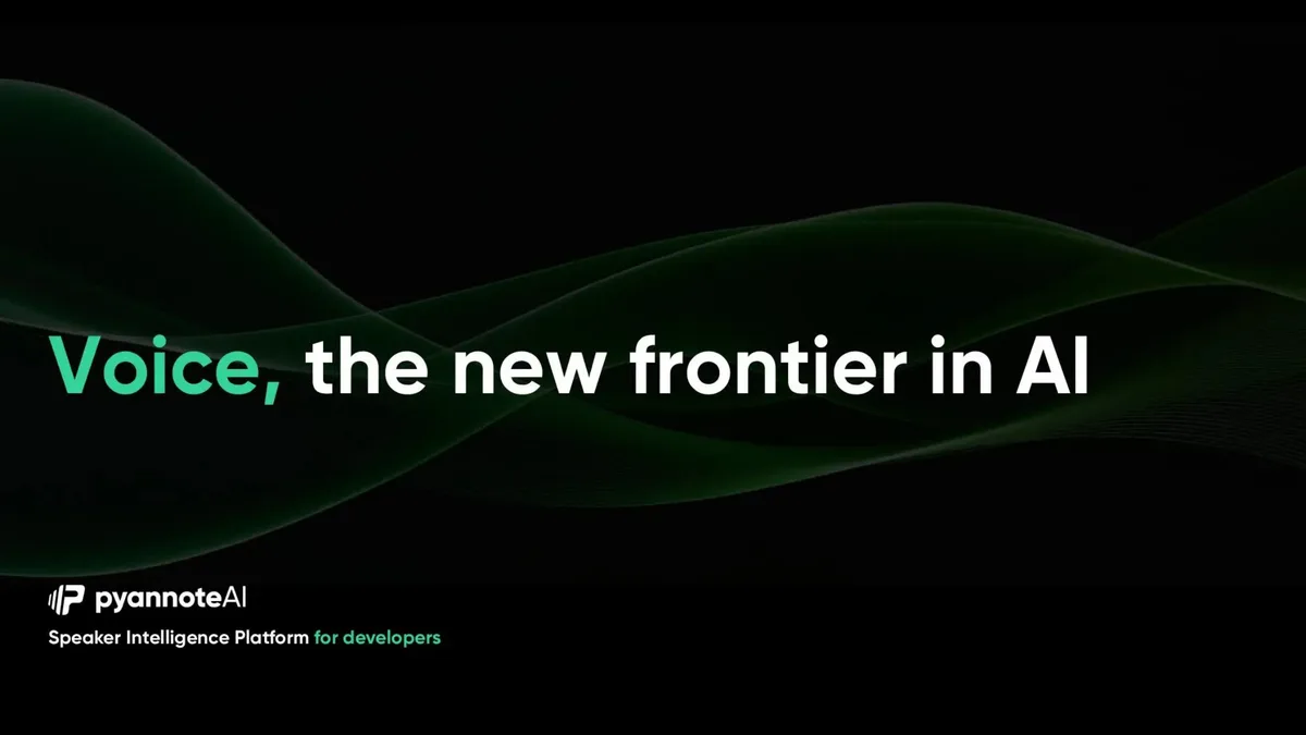 Pitch deck: PyannoteAI raises $9 million for its voice AI platform · slide 1