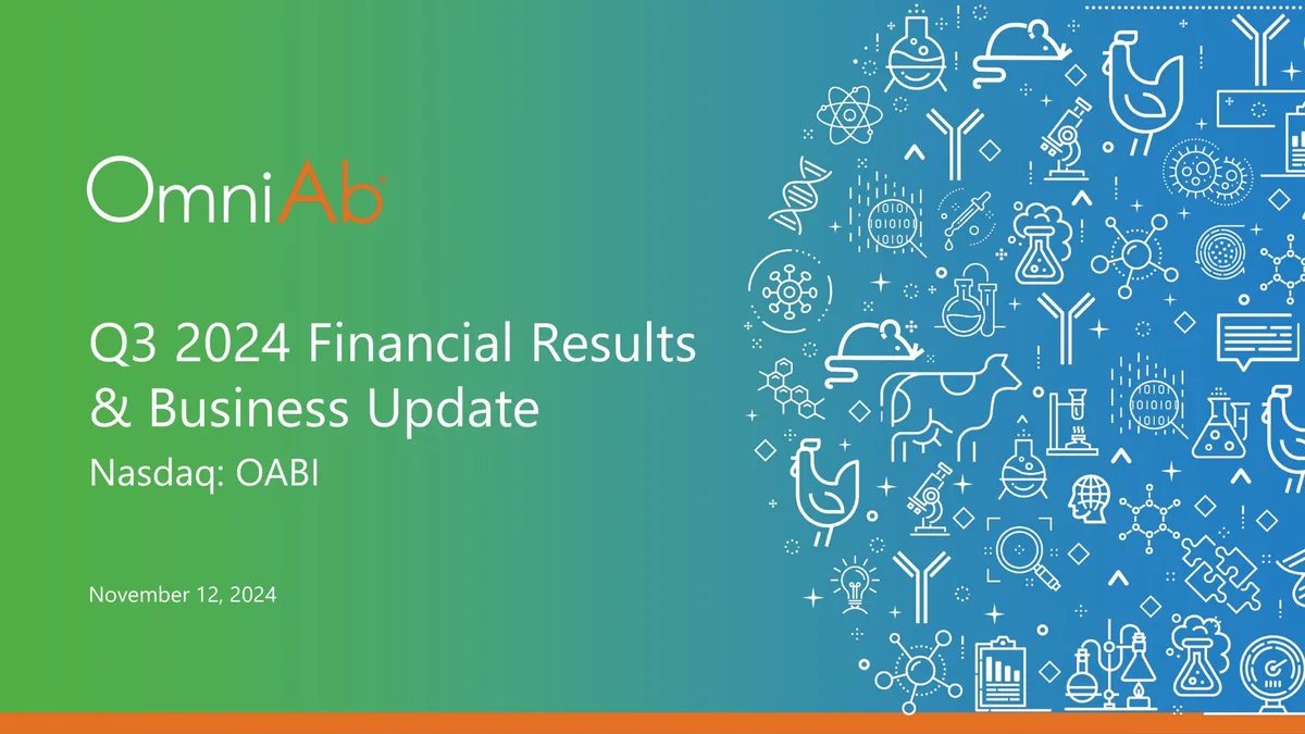 OmniAb | Results Presentation Deck | 16 slides · slide 1