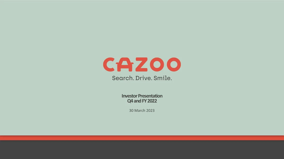 Cazoo | Results Presentation Deck | 17 slides · slide 1