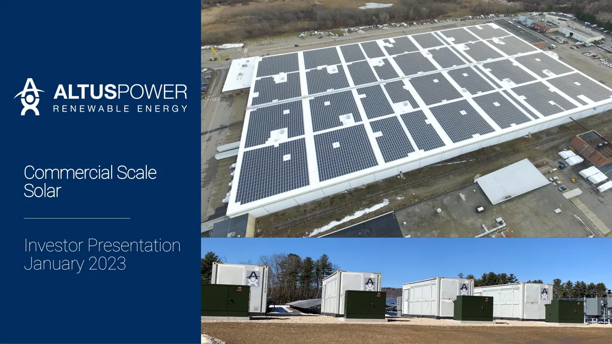 Altus Power | Investor Presentation Deck | 9 slides · slide 1