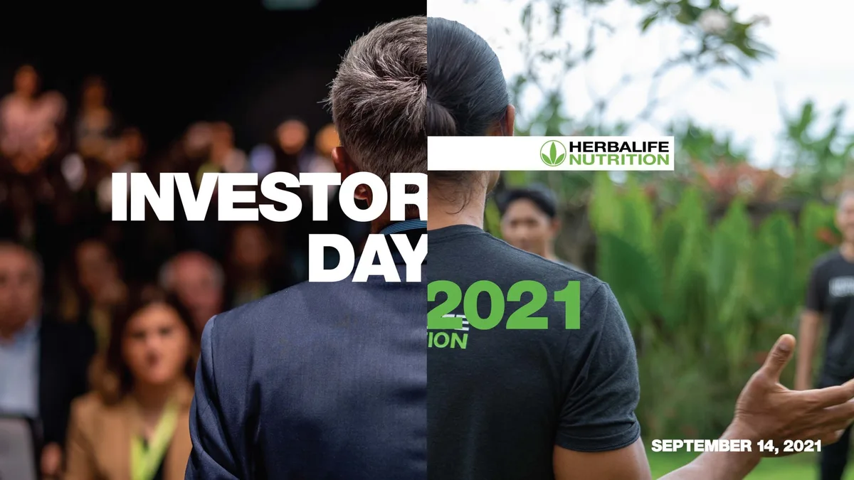 Split-screen imagery showing a corporate setting on the left and a field/active setting on the right.