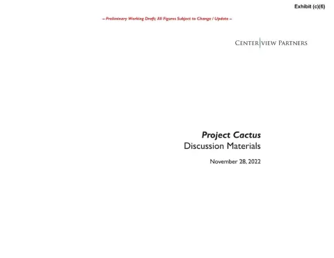 Centerview Partners | Investment Banking Pitch Book | 5 slides