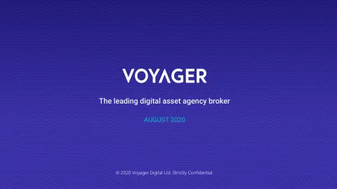 Voyager Digital | Investor Presentation Deck | 23 slides