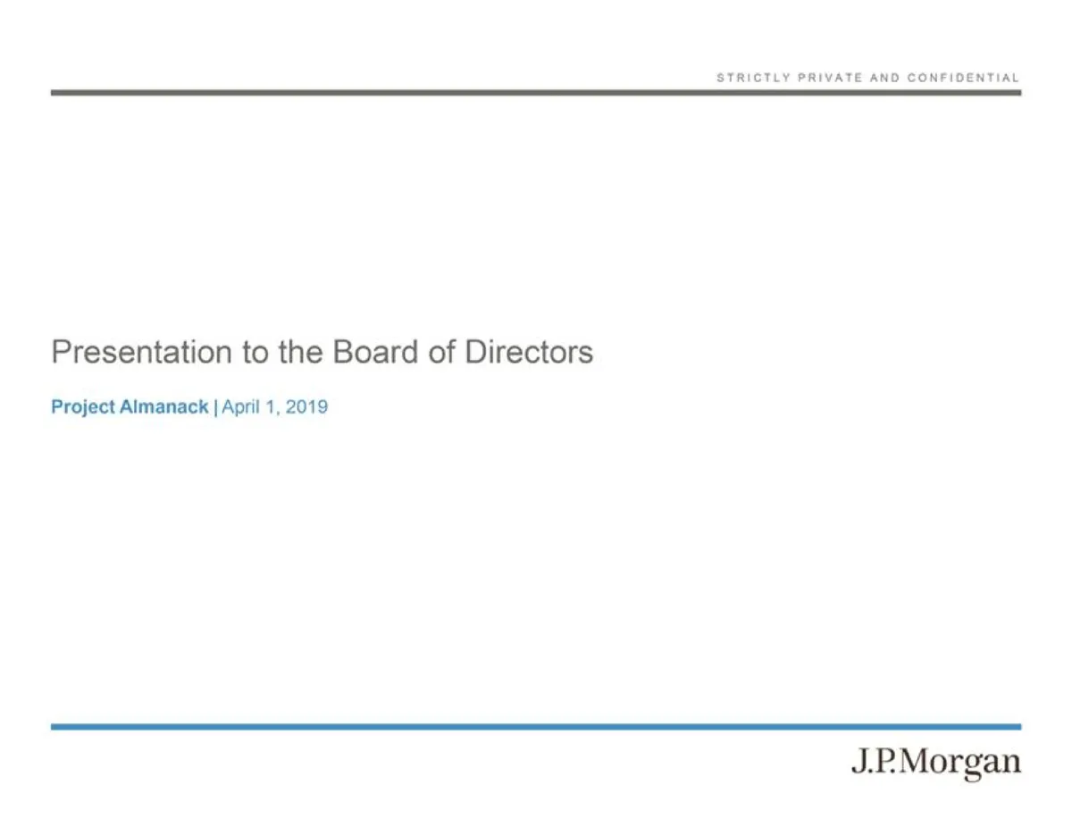 J.P.Morgan | Investment Banking Pitch Book | 21 slides · slide 1