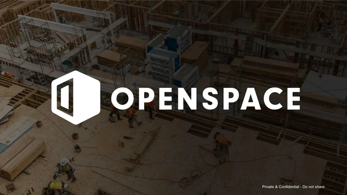 The slide is a standard cover page with a logo and a background image of a construction site.