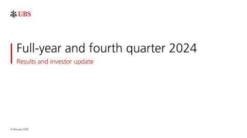 UBS | Results Presentation Deck | 48 slides