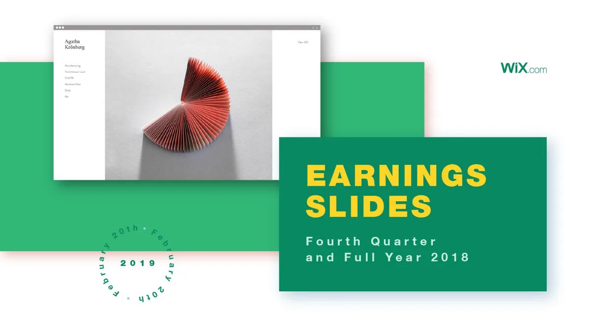 Wix | Results Presentation Deck | 22 slides · slide 1