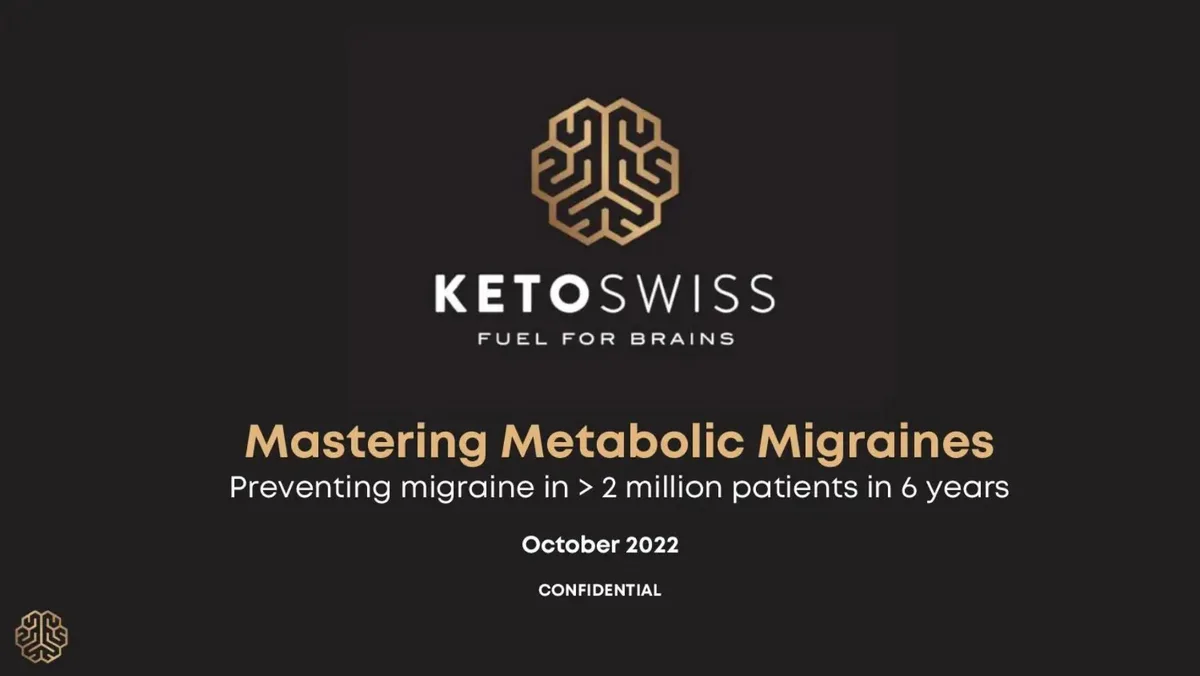 KetoSwiss: Startup developing treatment migraines raises $4 million · slide 1