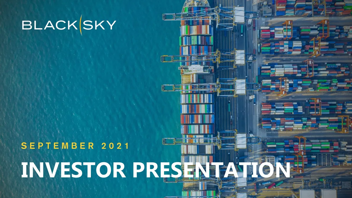 BlackSky | SPAC Presentation Deck | 39 slides · slide 1