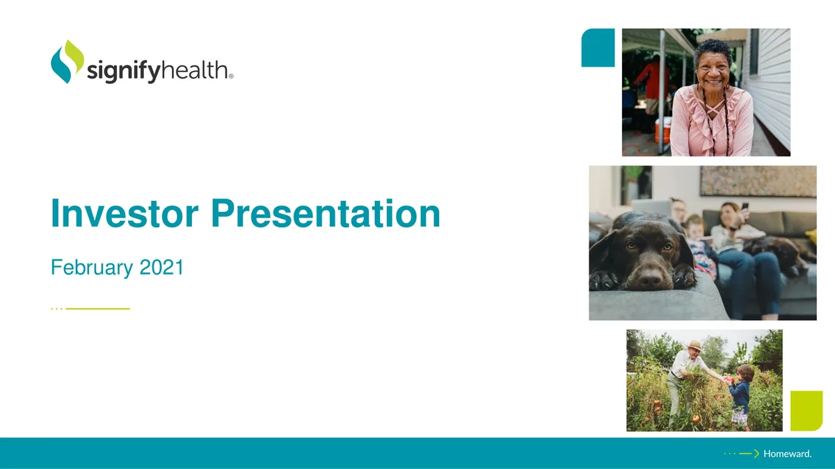 Signify Health | Investor Presentation Deck | 27 slides · slide 1