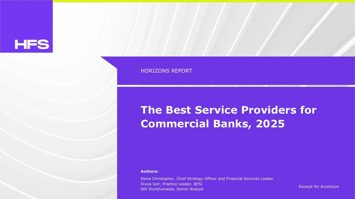 The Best Service Providers for Commercial Banks, 2025 · slide 1