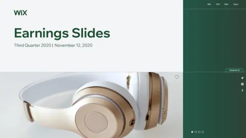 Wix | Results Presentation Deck | 14 slides