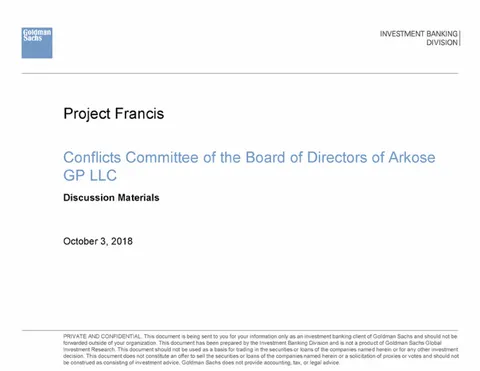 Goldman Sachs | Investment Banking Pitch Book | 6 slides