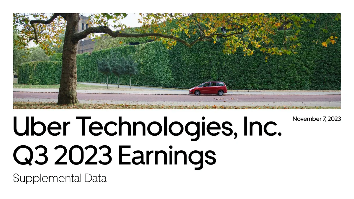 Uber | Results Presentation Deck | 29 slides · slide 1