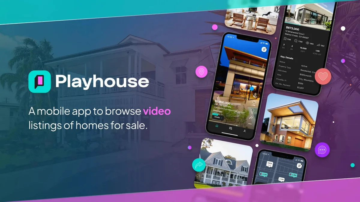 Here's the pitch deck that Playhouse used to raise $2.8 million to become a 'TikTok for real estate' · slide 1