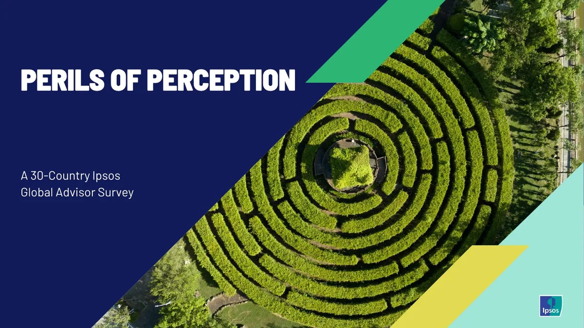 The slide features a maze image, likely serving as a metaphor for the 'perils of perception'.