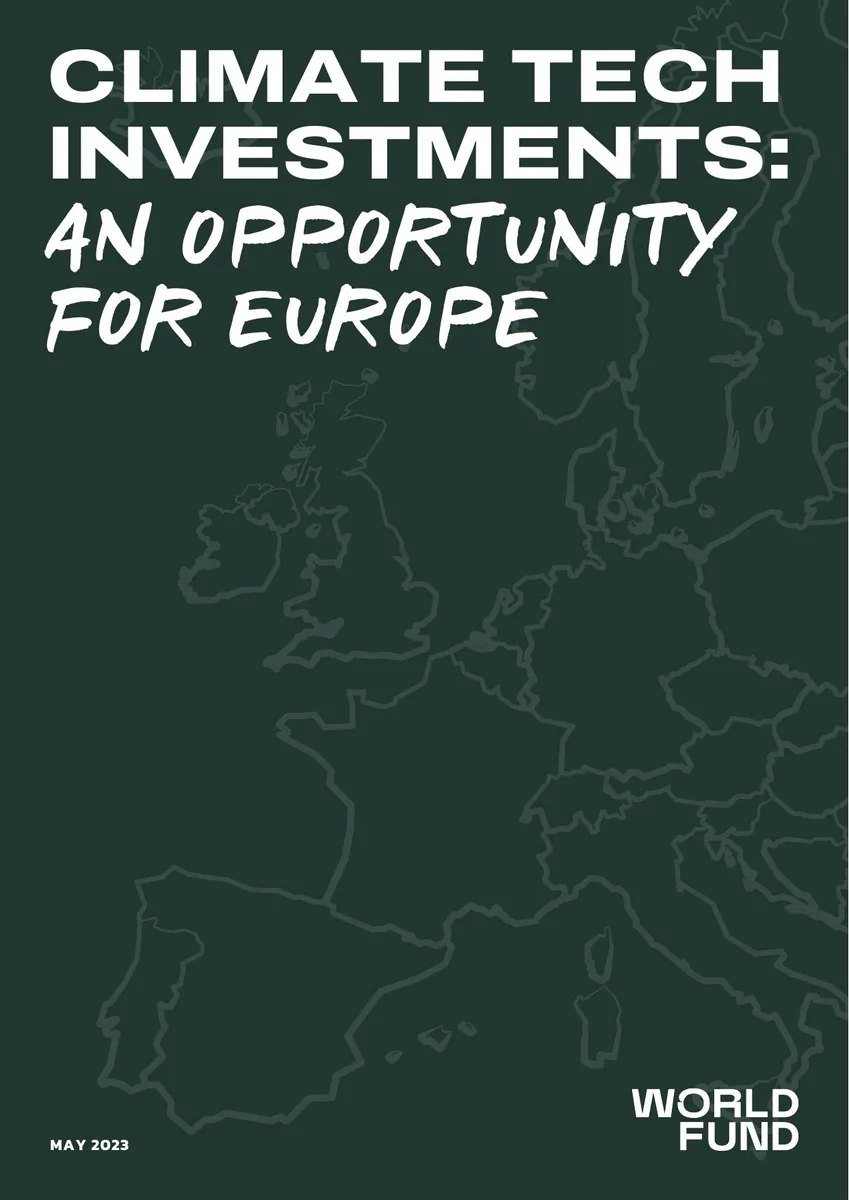 Includes a stylized map of Europe as a background element.