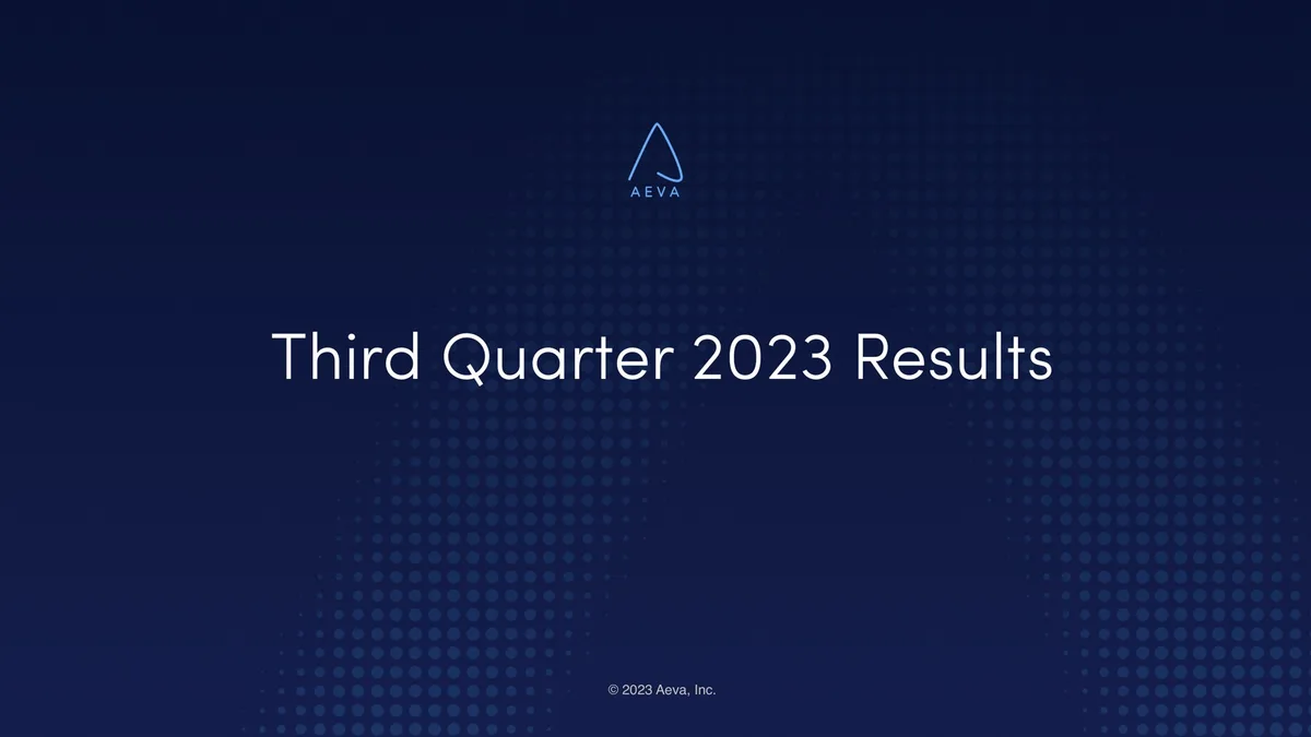 Aeva | Results Presentation Deck | 14 slides · slide 1