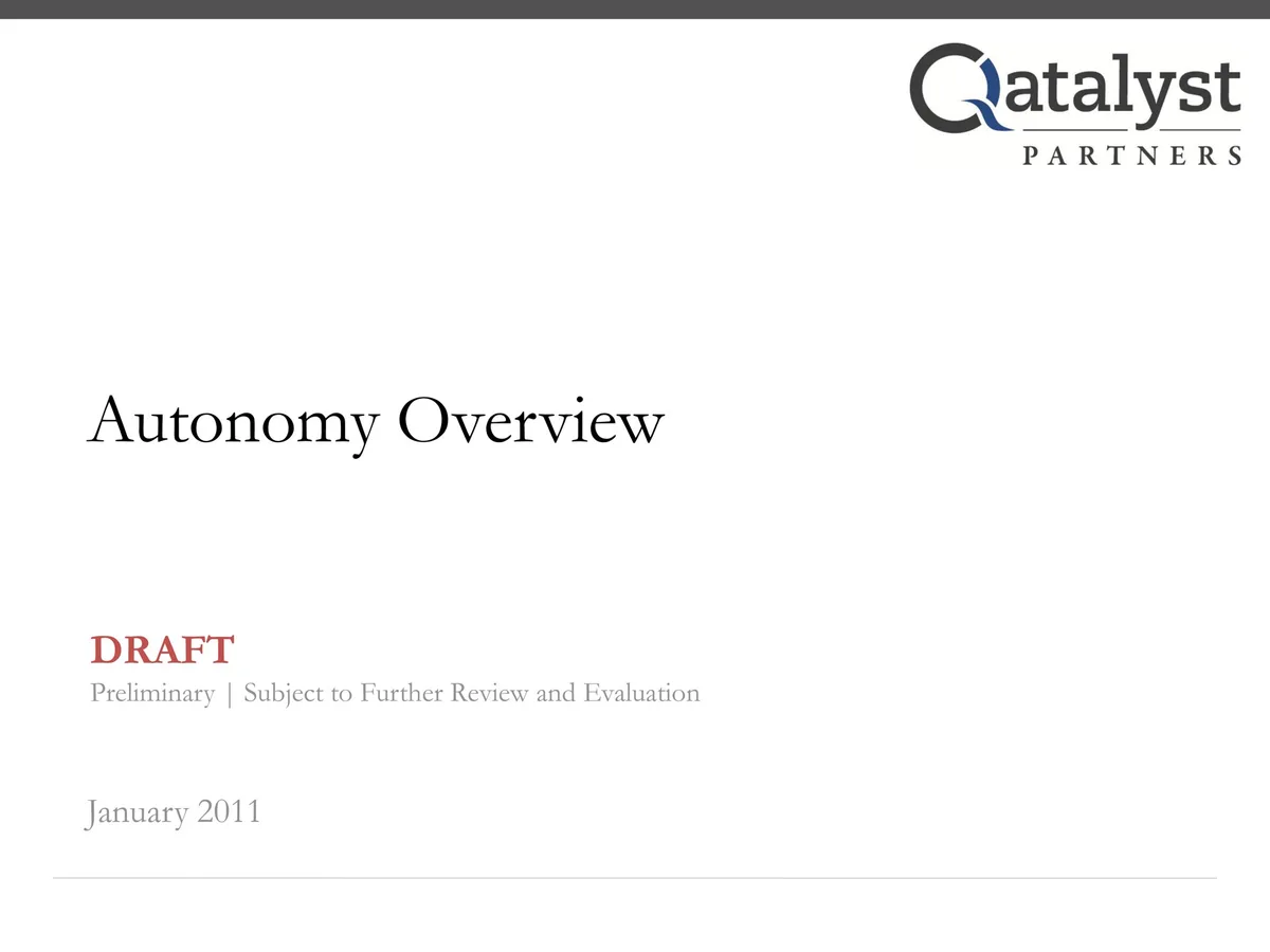 Qatalyst Partners | Investment Banking Pitch Book | 14 slides · slide 1